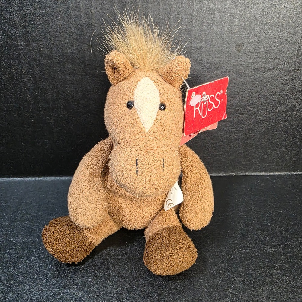 Russ Berrie Rocker Horse Plush Luv Pets Kids Mini Brown Vintage 21101